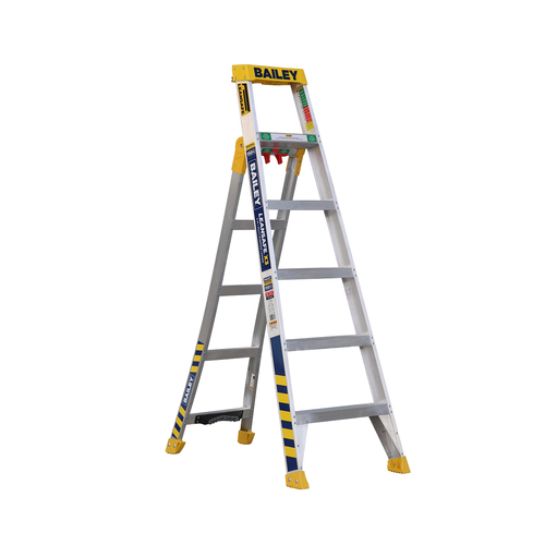 Bailey 150kg Rated Aluminium Lean Safe Ladder 3 in 1 - 1.8 to 2.9m