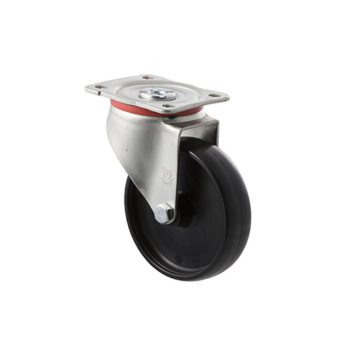 300kg Rated Industrial Castors - Nylon Wheel - 125mm - Plate Swivel - Plain Bearing