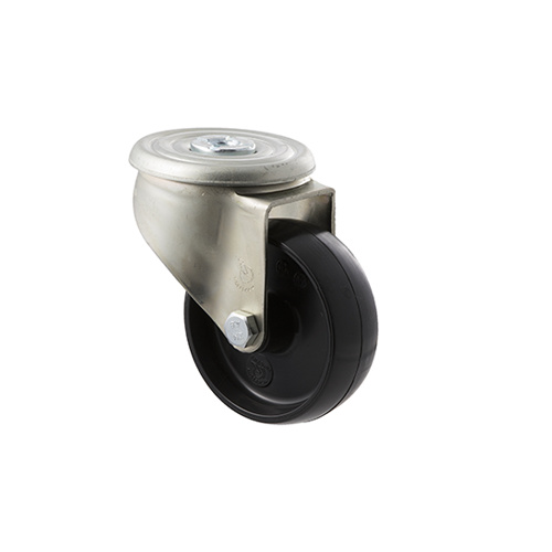 300kg Rated Industrial Castors - Nylon Wheel - 100mm - Bolt Hole Swivel - Roller Bearing