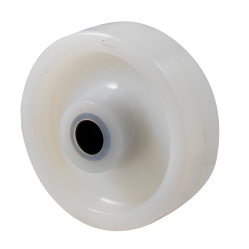 400kg Rated Industrial Nylon Wheel - 125 x 40mm - Plain Bearing - White