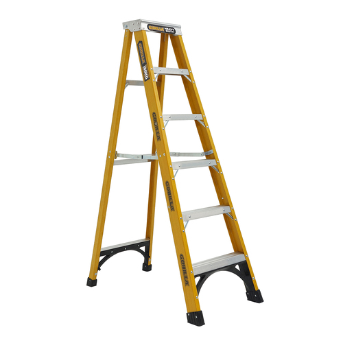 Single sided 180kg Rated Heavy Duty Industrial Fibreglass A-frame ladder 1.8m - 3.0m(6ft - 10ft) 