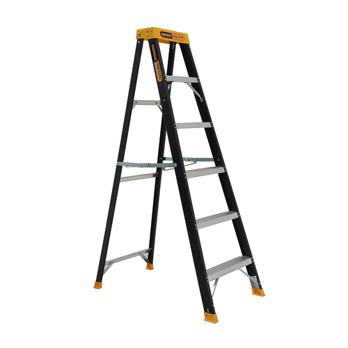 Single Sided 150kg Rated Industrial A-Frame Ladder 6 - 8 Step Pro-Lite Fiberglass (1.74m - 2.35m)