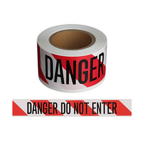 Reflective Workplace Safety Tape - Red & White - Danger Do Not Enter