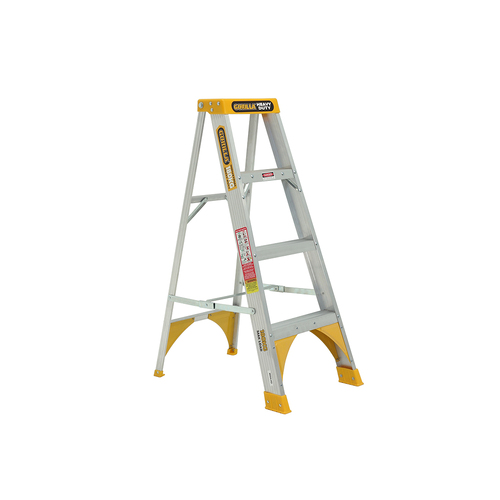 Single sided 180kg Rated Heavy Duty A-frame ladder 1.2m - 2.4m (4ft - 8ft) Aluminium 