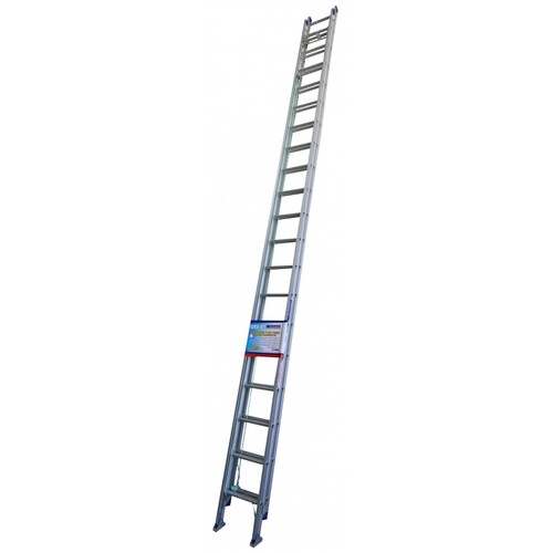 Indalex 14 - 36 Steps 180kg Rated Durable Heavy Duty Industrial Aluminium Extension Ladder With Swivel Feet