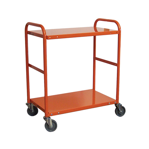 200kg Rated Steel 2 Tier Platform Trolley - 1110 x 710mm - Orange