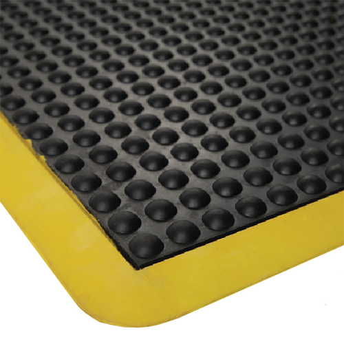 Ergo Stance Anti Fatigue Safety Floor Mat - Heavy Duty - 600 x 900 mm - Yellow Border