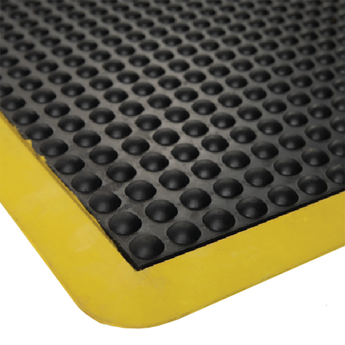 Ergo Stance Anti Fatigue Safety Floor Mat - Heavy Duty - 900 x 1200 mm - Yellow Border