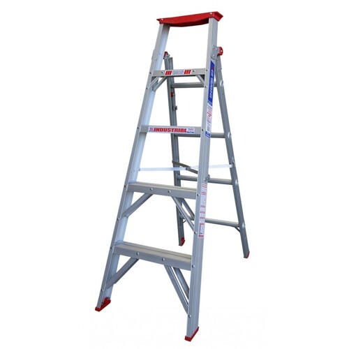 Indalex 5 - 7 Steps 150kg Rated Industrial Dual Purpose Aluminium Step Ladder